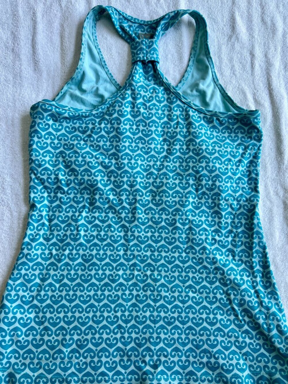 Teal Patterned Racerback Tanktop - Picture 2 of 4